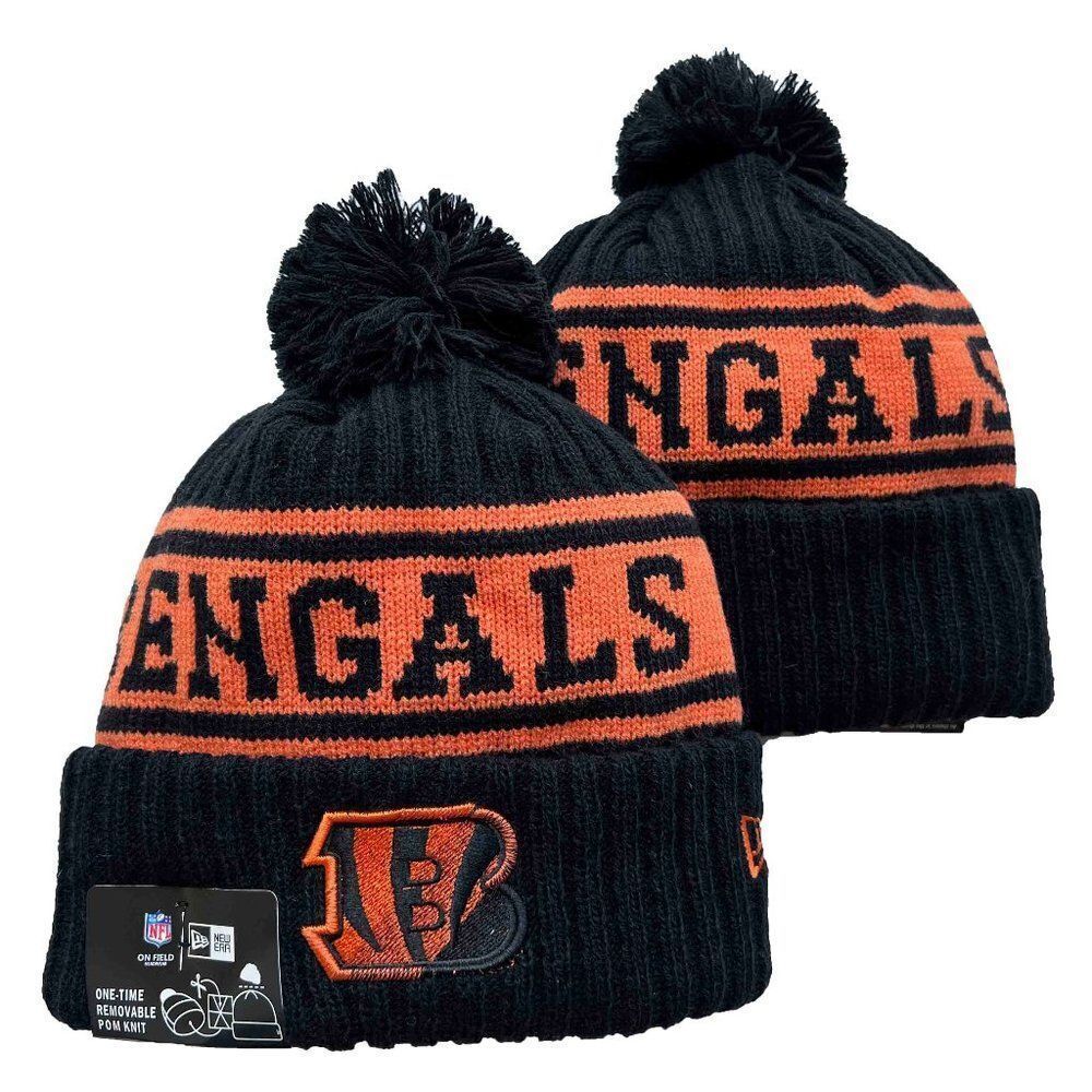 NWT Cincinnati Bengals Sports Knit Pom Beanie Fleece Lining OSFA Unisex